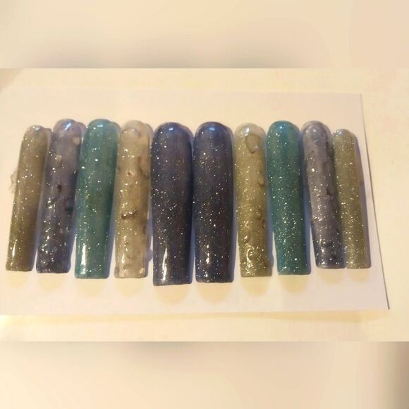 Hand Crafted Custom 10pc XXL Acrylic presson nails sz Small - Picture 4 of 9